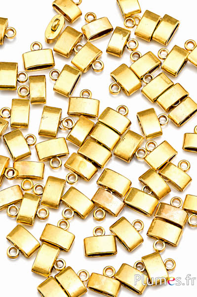Metallanhänger - 10 mm x 5 mm, Loch 3 mm - gold